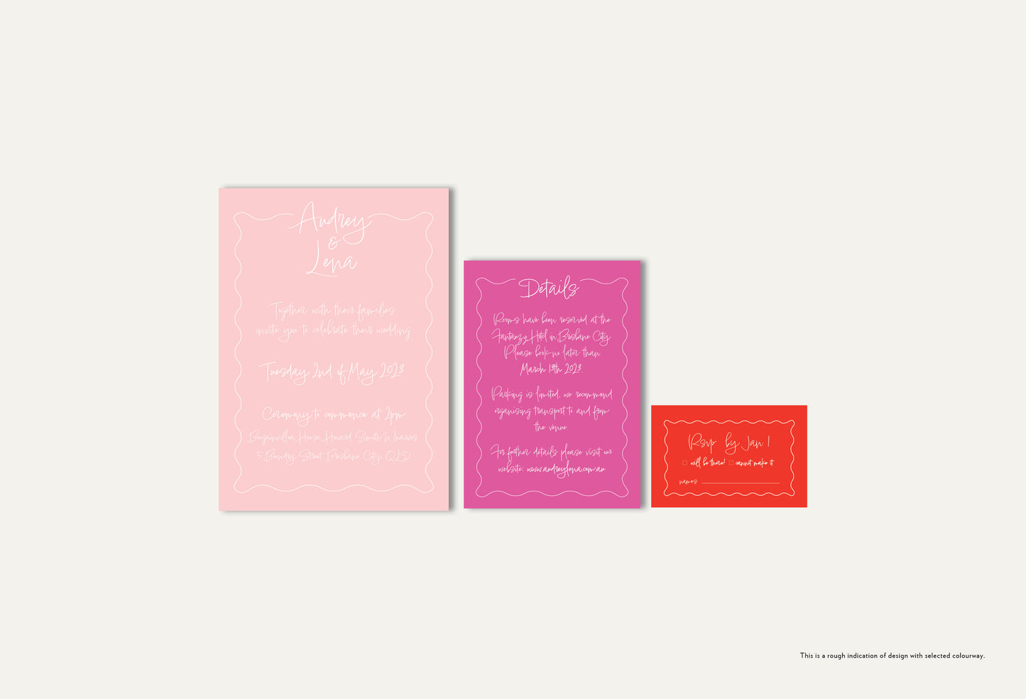 Audrey Invitation 3 Card Package