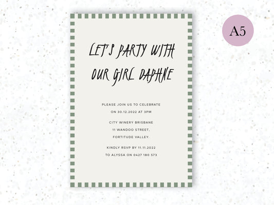 Daphne Hens Party Invitation