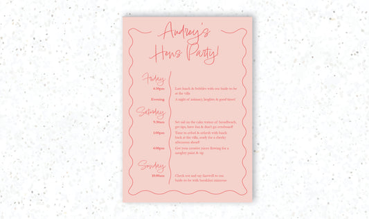 Hens Party Itinerary